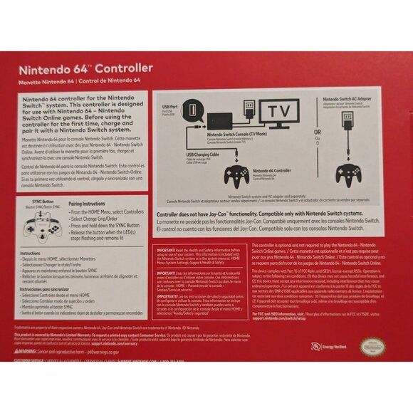 Nintendo 64 Controller For Nintendo Switch Online Official New In Box Sealed NIB - Picture 6 of 11